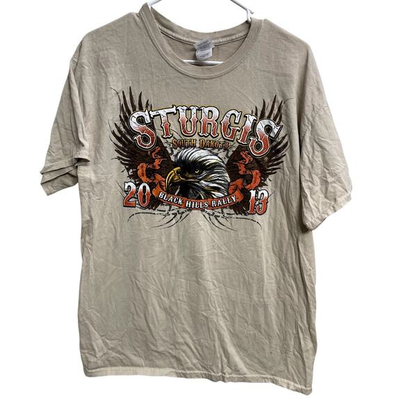 Sturgis Motorcycle Rally 2013 Eagle Y2K Style Men's Shirt Size L - Picture 1 of 2